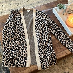 JCrew leopard print cardigan